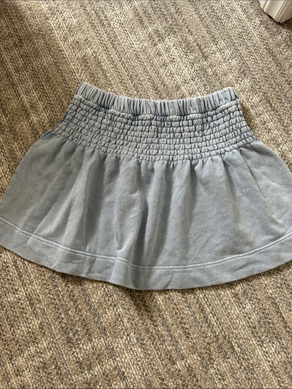 Aerie Smocked Waist A-Line Mini Skirt - Light Blue